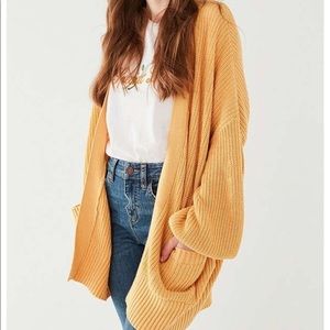 UO yellow oversized cardigan